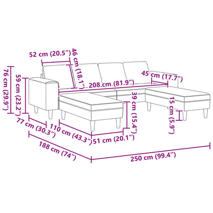 Ensemble de canapés en velours côtelé
