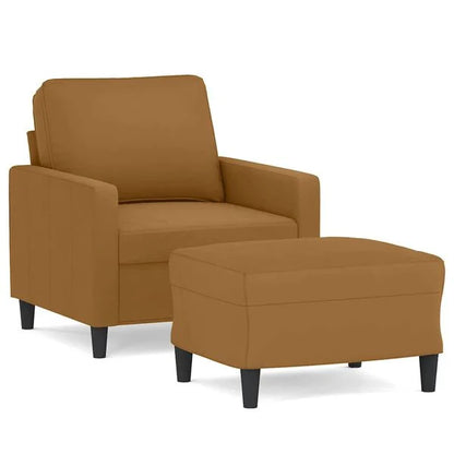 Fauteuil en velours & son repose pied
