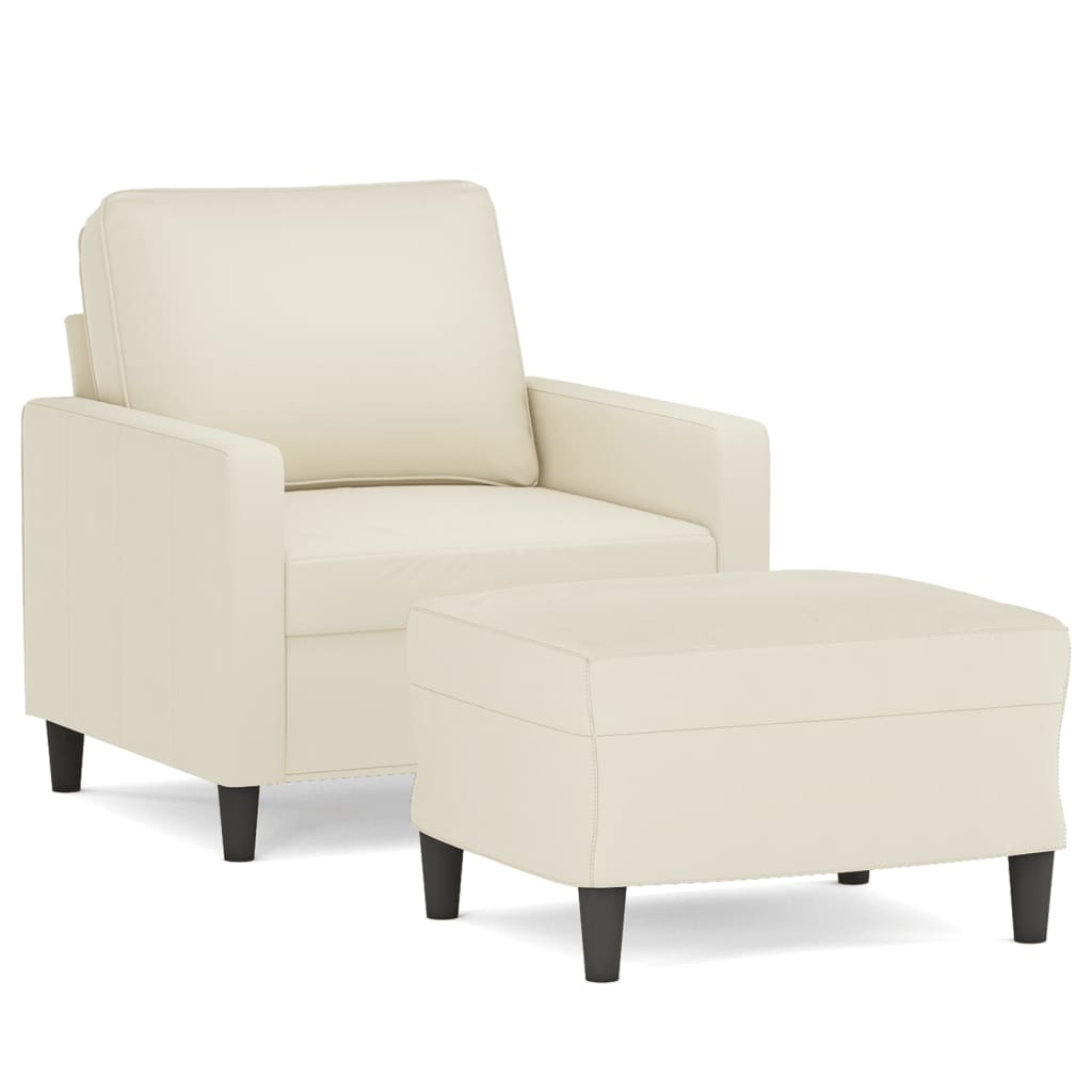 Fauteuil en velours & son repose pied